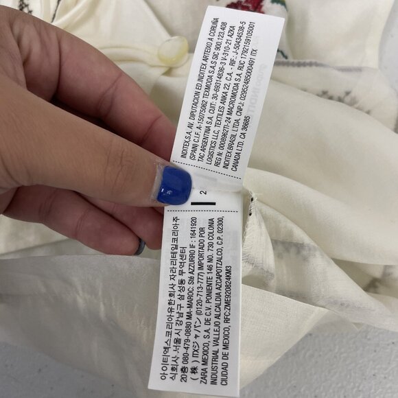 Zara Womens Top Vest M Medium Off White Embroidered Floral boho 4786/003 NWT - Picture 9 of 16